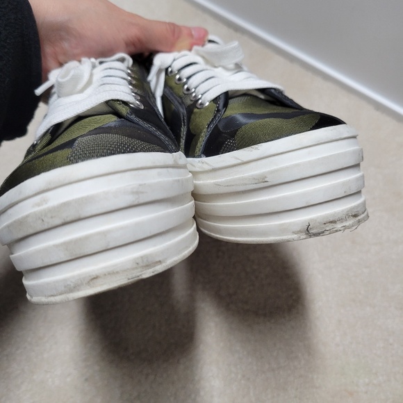 PRE-OWNED GIANNI BINI CAMO PLATFROM SNEAKERS - Picture 4 of 6